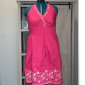 Item# 153. Floral Embroidered Halter Dress, 16W